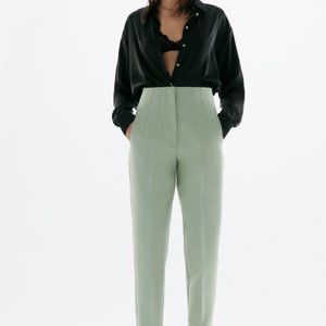 ZARA HIGH WAISTED PANT MINT SMALL